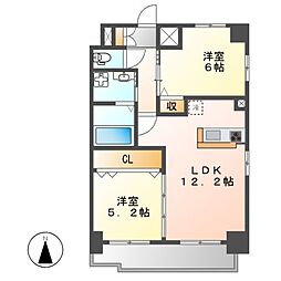 axis sakura 9階2LDKの間取り