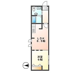 リアライズ名城公園 1階1LDKの間取り