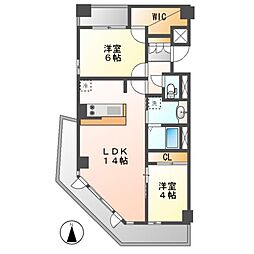 ＲＥＳＩＤＥＮＣＥ　ＴＡＣＨＩＢＡＮＡ 4階2LDKの間取り