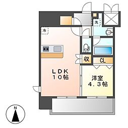 スプランディッド大須門前町 7階1LDKの間取り