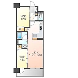 プレサンス　ロジェ　名古屋駅　ＮＯＲＴＨ　ＦＲＯＮＴ 13階2LDKの間取り