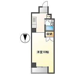 丸の内ハートビル 2階ワンルームの間取り