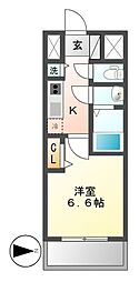 プレサンス名古屋ＳＴＡＴＩＯＮルミアス 8階1Kの間取り