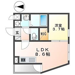 COCONE NAGOYA NORTH(ココネナゴヤノース) 2階1LDKの間取り