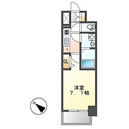 S-RESIDENCE熱田一番 5階1Kの間取り