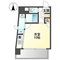 THE DOORS 8階ワンルームの間取り