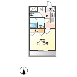 アルビレオ 4階1Kの間取り