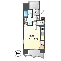 ラ　ベレッツァ（Ｌａ　Ｂｅｌｌｅｚｚａ） 12階ワンルームの間取り