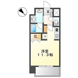 FRENCIA NOIE名駅 4階ワンルームの間取り
