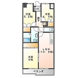 レジデンス代官町スクエア（グランカーサ代官町） 10階3LDKの間取り