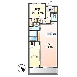 ザ・パークハウス名古屋 9階2LDKの間取り