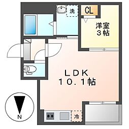 名古屋市東区大幸3丁目アパート 1LDKの間取図画像
