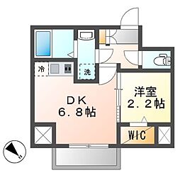 CREST TAPP東別院 1DKの間取図画像