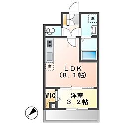 CREST TAPP東別院 1LDKの間取図画像