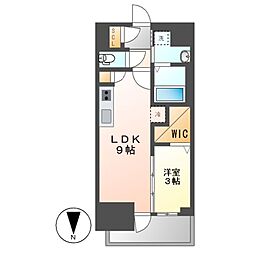 エステムコート名古屋TWINEAST 1LDKの間取図画像