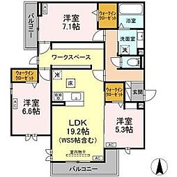 江向Park 3LDKの間取図画像