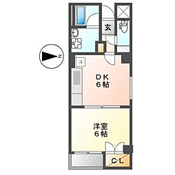 ガーディアン千代田 1DKの間取図画像