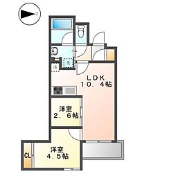 名古屋市千種区今池1丁目マンション 2LDKの間取図画像