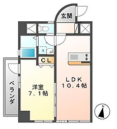 フローラル千種 1LDKの間取図画像