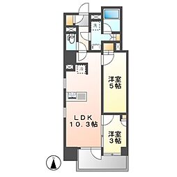 グランパセオ名古屋伏見 2LDKの間取図画像