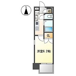 パルティール城西 1Kの間取図画像
