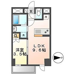 Mステージ矢田南 1LDKの間取図画像