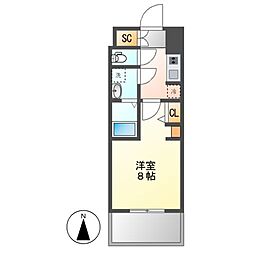 S-RESIDENCE尾頭橋beaute 1Kの間取図画像