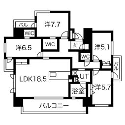 ラフルール覚王山 4LDKの間取図画像