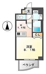 プレサンス泉アーバンゲート ワンルームの間取図画像