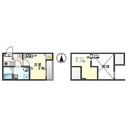 インフィニティーエル 1Kの間取図画像