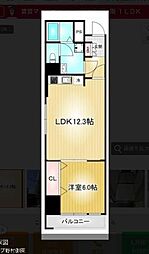 コープ野村御園 1LDKの間取図画像