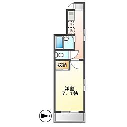 シェルコート金山 1Kの間取図画像