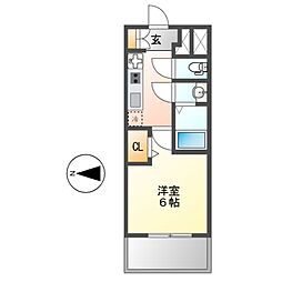 ディアレイシャス名古屋大須通 1Kの間取図画像
