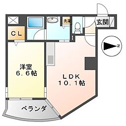 プロシード金山2 1LDKの間取図画像