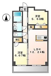 S-FORT鶴舞reale 2LDKの間取図画像