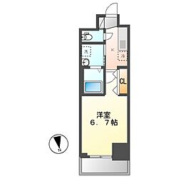 エステムコート名古屋今池アーバンゲート 1Kの間取図画像