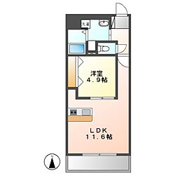 セントピア岡安 1LDKの間取図画像