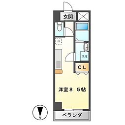 ラドゥセール今池 ワンルームの間取図画像