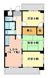セカンドタウン 3LDKの間取図画像