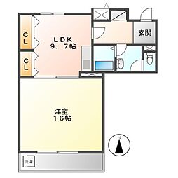 ヒルトップハウス 1LDKの間取図画像