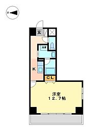 BSRESIDENCESAKAE 1Kの間取図画像