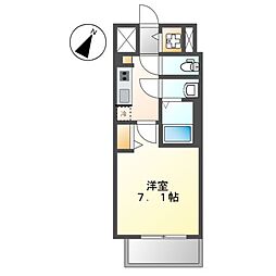 S-RESIDENCE名古屋菊井aline 1Kの間取図画像