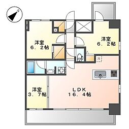 S-RESIDENCE名古屋菊井aline 3LDKの間取図画像