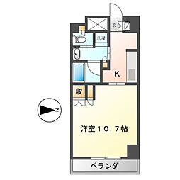 カスタリア栄 1Kの間取図画像