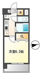 プレサンス名古屋城前ラバンカ ワンルームの間取図画像