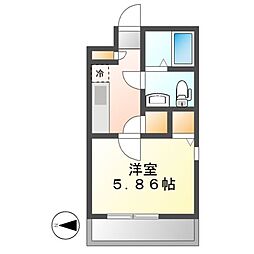 HK2west 1Kの間取図画像