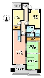 三井東別院ハイツ 4LDKの間取図画像
