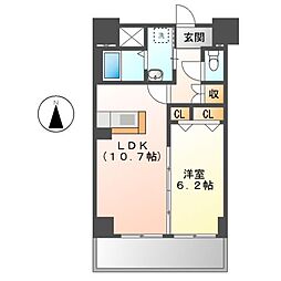 プランドールナカムラ 1LDKの間取図画像