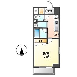 CITYSPIRE名駅前 1Kの間取図画像