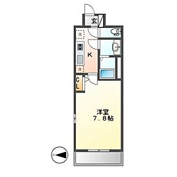 S-RESIDENCE志賀本通 1Kの間取図画像